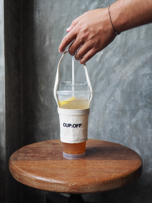Cup sleeve with handle CUP.OFF natural
